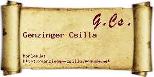 Genzinger Csilla névjegykártya