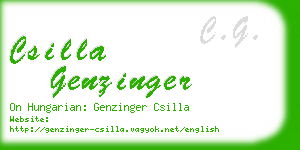 csilla genzinger business card